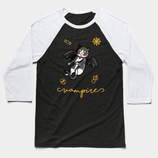 Vampire Cat Baseball T-Shirt